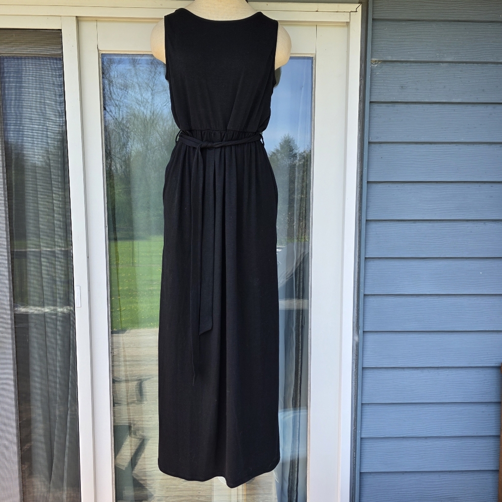 Merokeety Long Black Maxi Tank Sun Dress M NWT